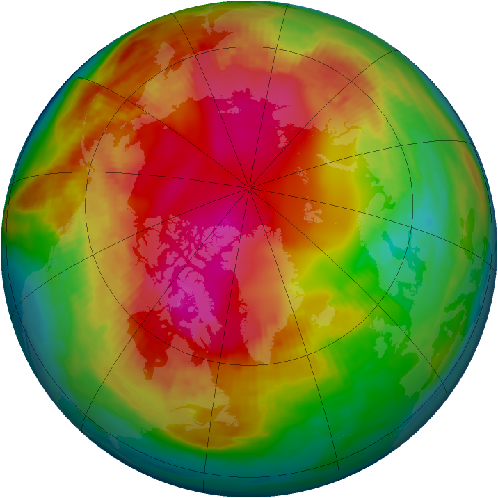 Arctic ozone map for 05 February 1987